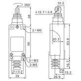 Tianyi Switch ME-8122 Cross Roller Plunger Momentary Limit Switch